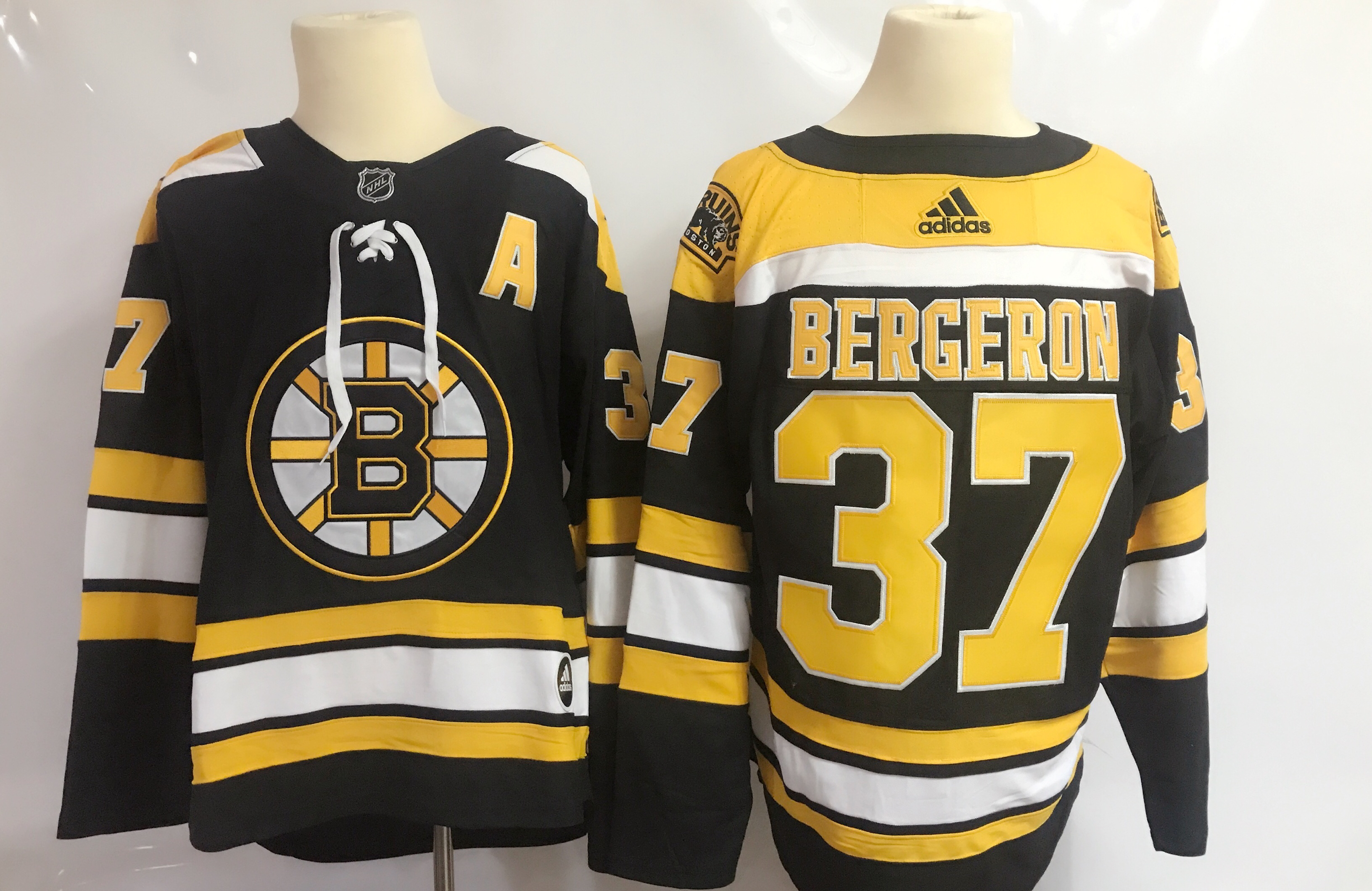 Men Boston Bruins 37 Bergeron Black Hockey Stitched Adidas NHL Jerseys